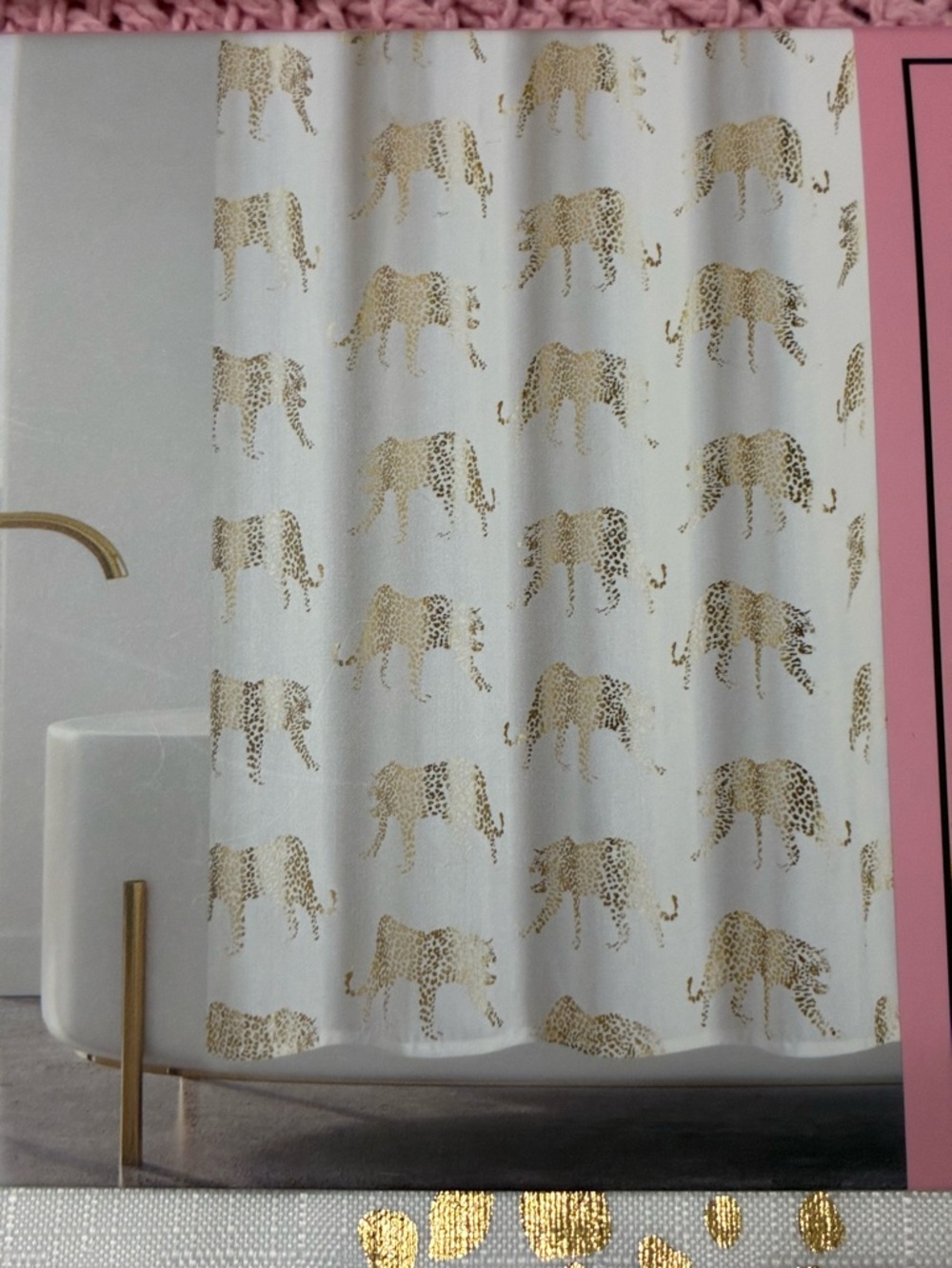 Metallic Gold in the wild shower curtain & bath set - Picture 15 of 16